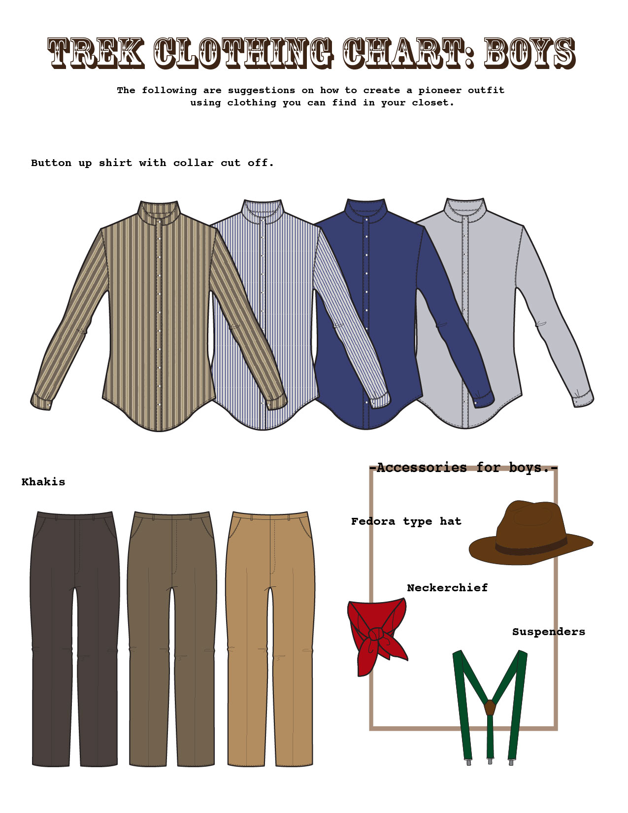 What to Wear/Pioneer Clothes  Pioneer clothing, Pioneer costume, Trek  clothing